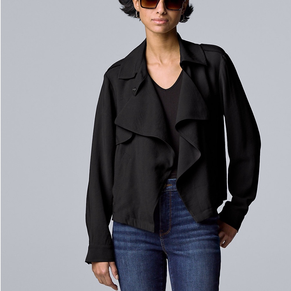 Draped Open Front Jacket